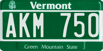 VT license plate AKM750