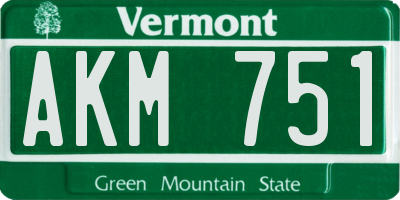 VT license plate AKM751