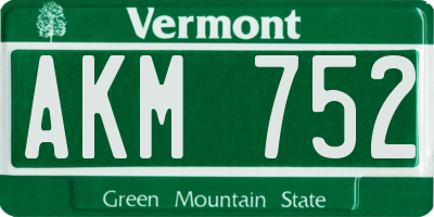 VT license plate AKM752