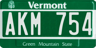 VT license plate AKM754