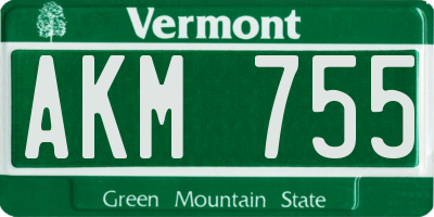VT license plate AKM755