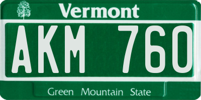 VT license plate AKM760