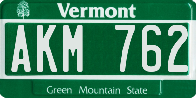 VT license plate AKM762
