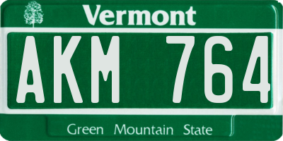 VT license plate AKM764