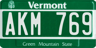 VT license plate AKM769