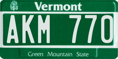 VT license plate AKM770