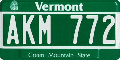 VT license plate AKM772