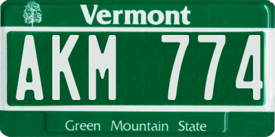 VT license plate AKM774