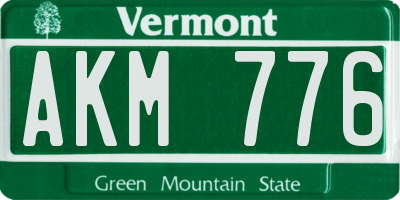 VT license plate AKM776