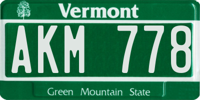 VT license plate AKM778
