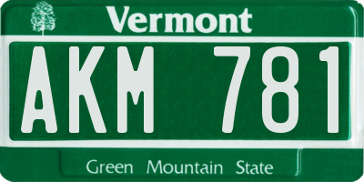 VT license plate AKM781
