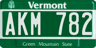 VT license plate AKM782