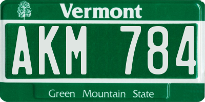 VT license plate AKM784
