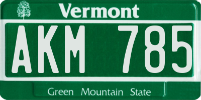 VT license plate AKM785