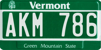 VT license plate AKM786