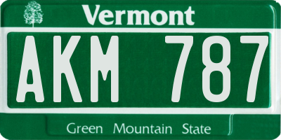 VT license plate AKM787