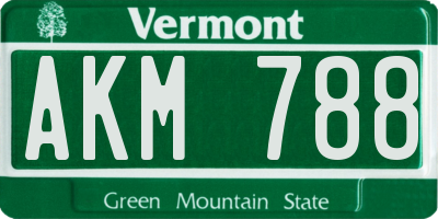 VT license plate AKM788