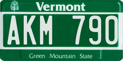 VT license plate AKM790