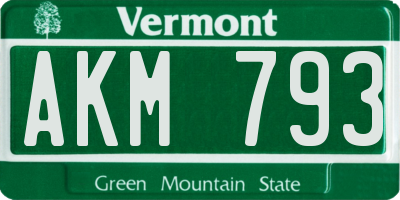 VT license plate AKM793