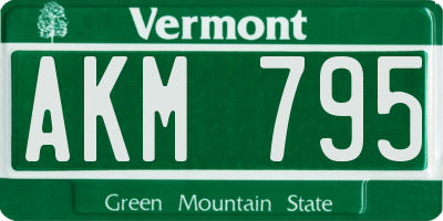 VT license plate AKM795