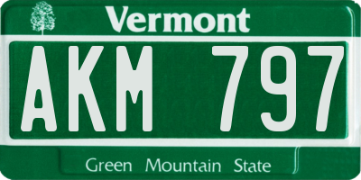 VT license plate AKM797
