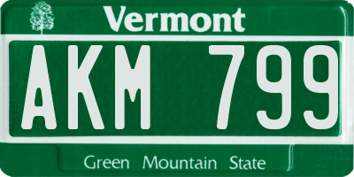 VT license plate AKM799