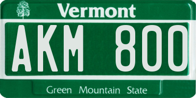VT license plate AKM800