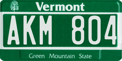 VT license plate AKM804
