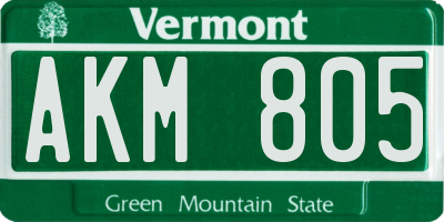 VT license plate AKM805