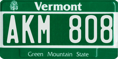 VT license plate AKM808