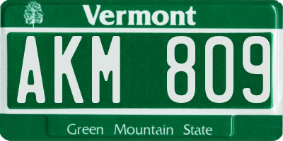 VT license plate AKM809