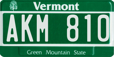 VT license plate AKM810