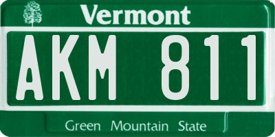 VT license plate AKM811