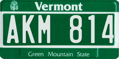 VT license plate AKM814
