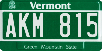 VT license plate AKM815