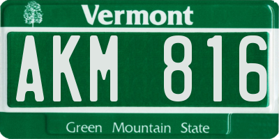 VT license plate AKM816