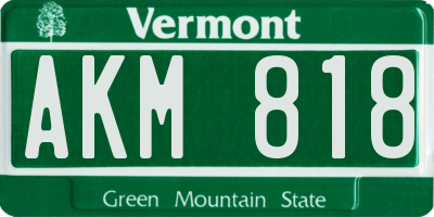 VT license plate AKM818