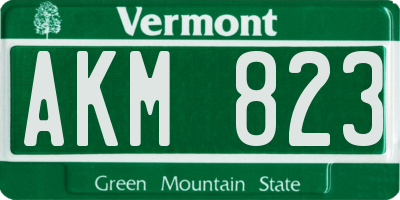VT license plate AKM823