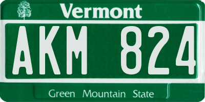 VT license plate AKM824