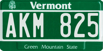 VT license plate AKM825