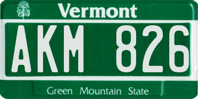 VT license plate AKM826