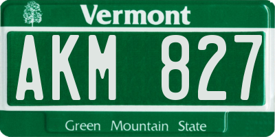 VT license plate AKM827