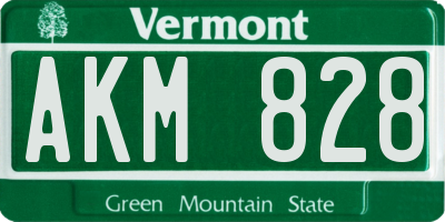 VT license plate AKM828