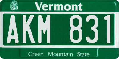 VT license plate AKM831