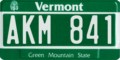VT license plate AKM841