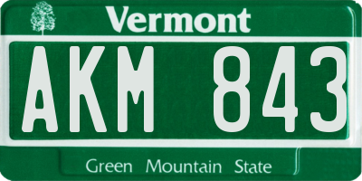 VT license plate AKM843