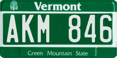 VT license plate AKM846