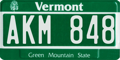 VT license plate AKM848