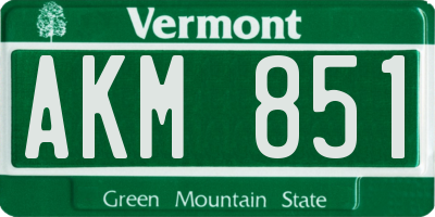 VT license plate AKM851