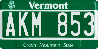 VT license plate AKM853